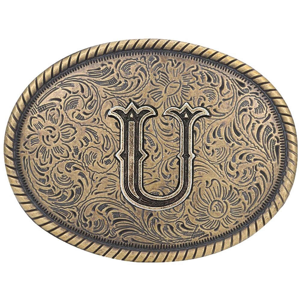4169 Western Belt Buckle - Initial Letter ABCDJRM to Z Cowboy Belt Buckles